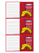 Red Strawberry Smoothie Recipe Card Template