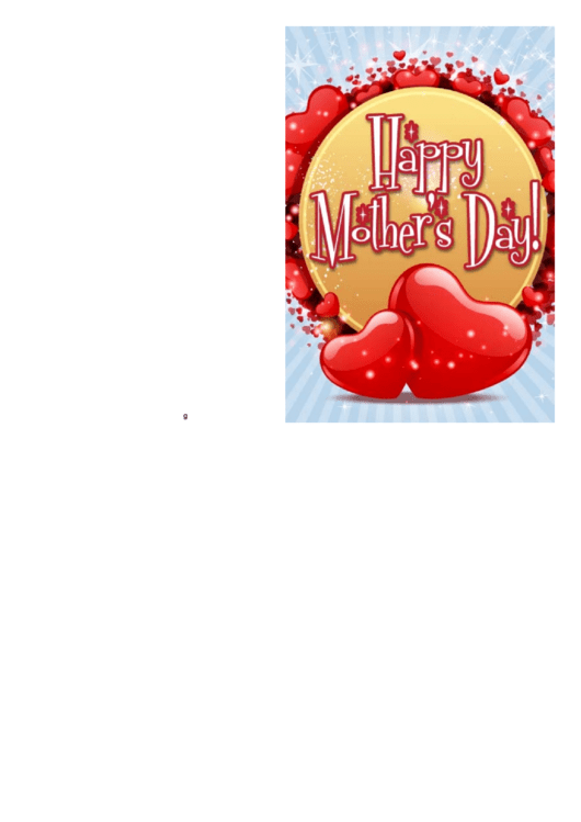 Pair Of Hearts Mothers Day Card Printable pdf