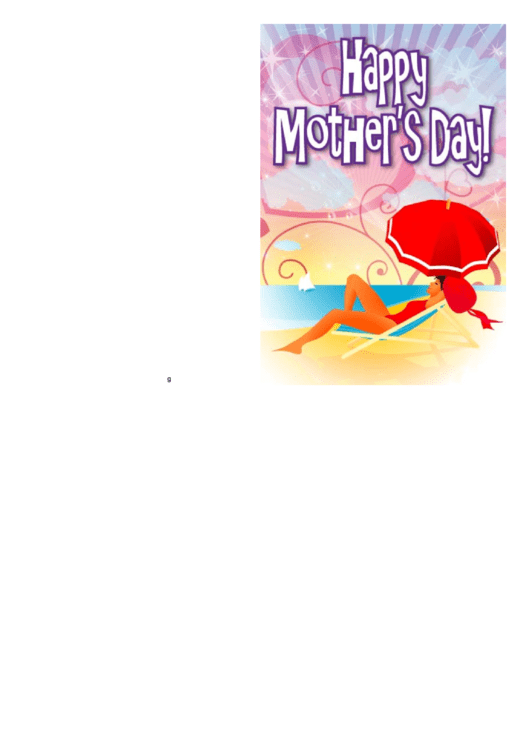 Beach Umbrella Mothers Day Card Printable pdf