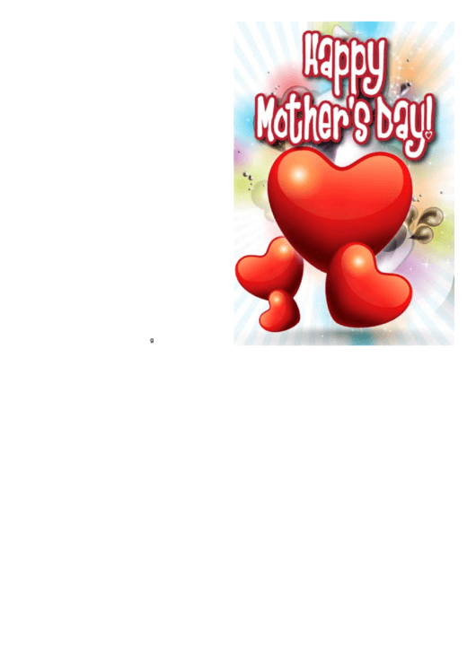 Red Hearts Mothers Day Card Printable pdf