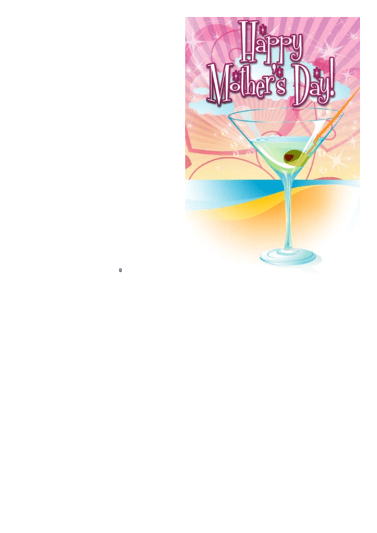 Martini On The Beach Mothers Day Card Printable pdf