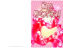 Swirling Red Hearts Mothers Day Card Printable pdf