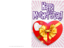 Heart Box With Golden Ribbon Mothers Day Card
