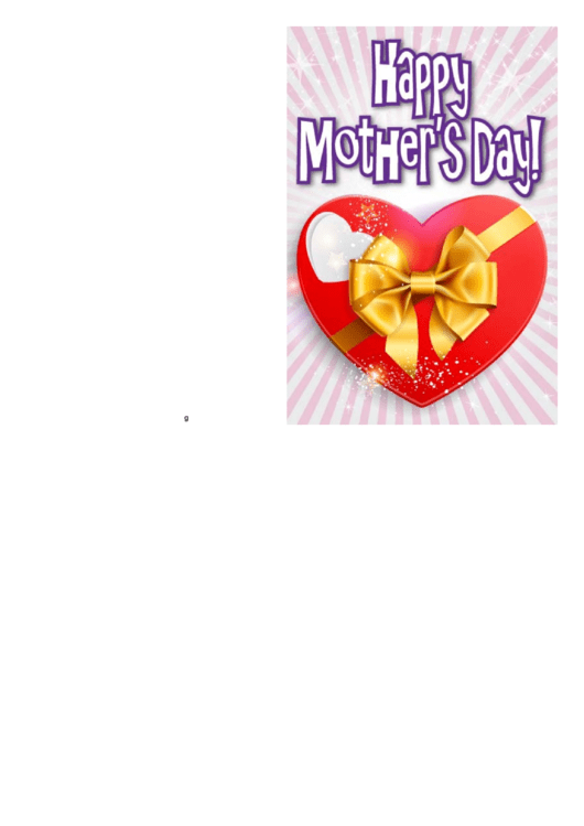 Heart Box With Golden Ribbon Mothers Day Card Printable pdf