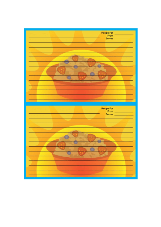 Fruit Cereal Blue Recipe Card 4x6