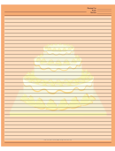 Orange Tiered Cake Recipe Card 8x10