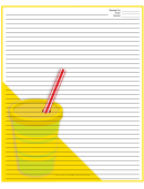 Yellow Paper Cups Recipe Card 8x10