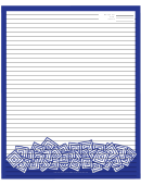 Blue White Squares Blue Recipe Card 8x10