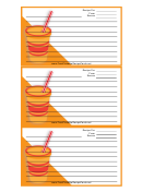 Orange Paper Cup Recipe Card Template