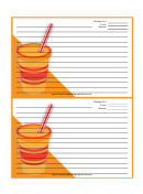 Orange Paper Cup Recipe Card 4x6
