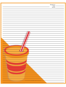 Orange Paper Cup Recipe Card 8x10