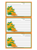 Orange Veggies Recipe Card Template