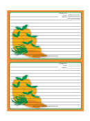 Orange Veggies Recipe Card 4x6 Template