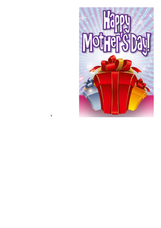Red Blue Gold Gifts Mothers Day Card Printable pdf