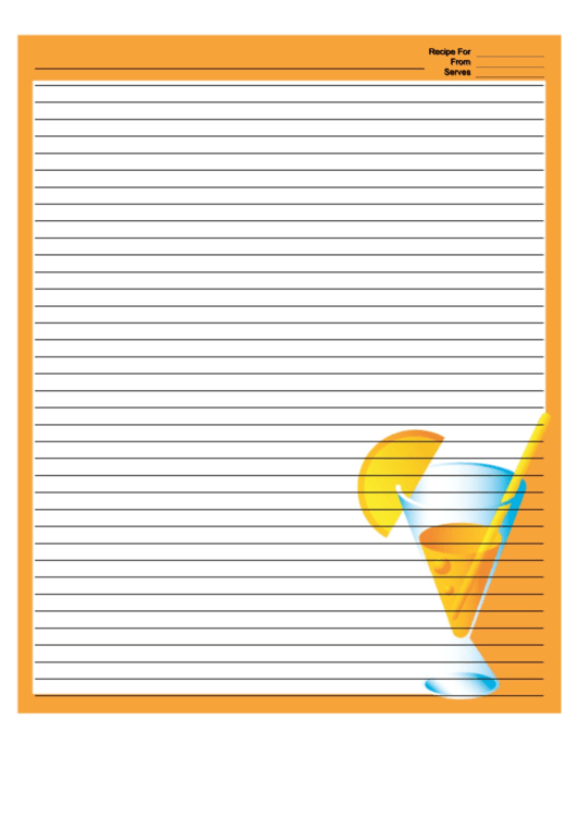 Orange Drink Recipe Card 8x10 Printable pdf