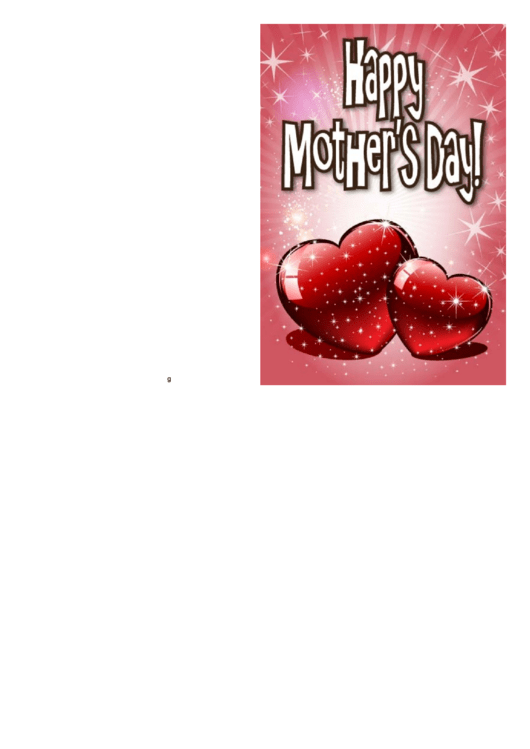 Two Sparkling Hearts Mothers Day Card Printable pdf