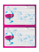 Pink Brandy Snifters Recipe Card 4x6 Template