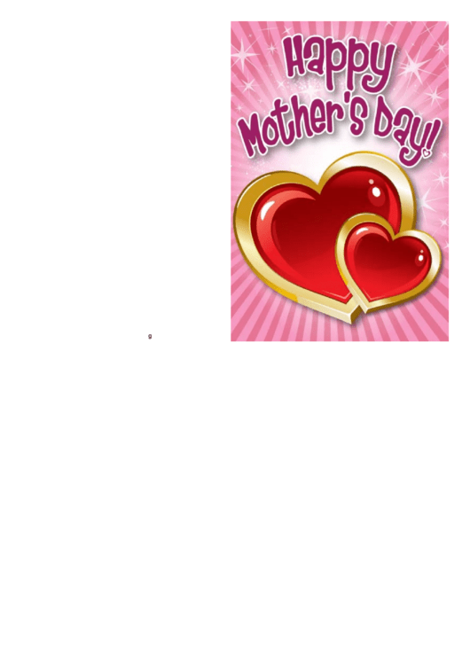 Gold-Rimmed Hearts Mothers Day Card Printable pdf