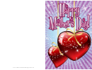 Hearts On Ribbons Mothers Day Card