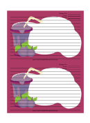 Plum Drink Recipe Card 4x6