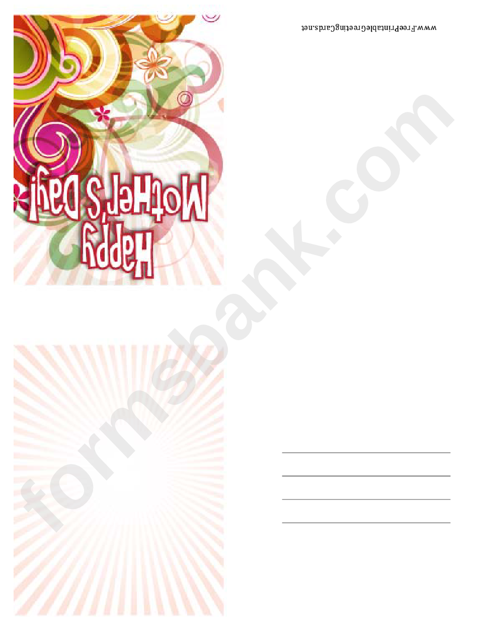 Colorful Swirls Small Mothers Day Card