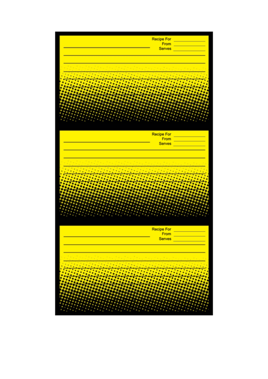 Yellow Gradient Dots Recipe Card Template Printable pdf