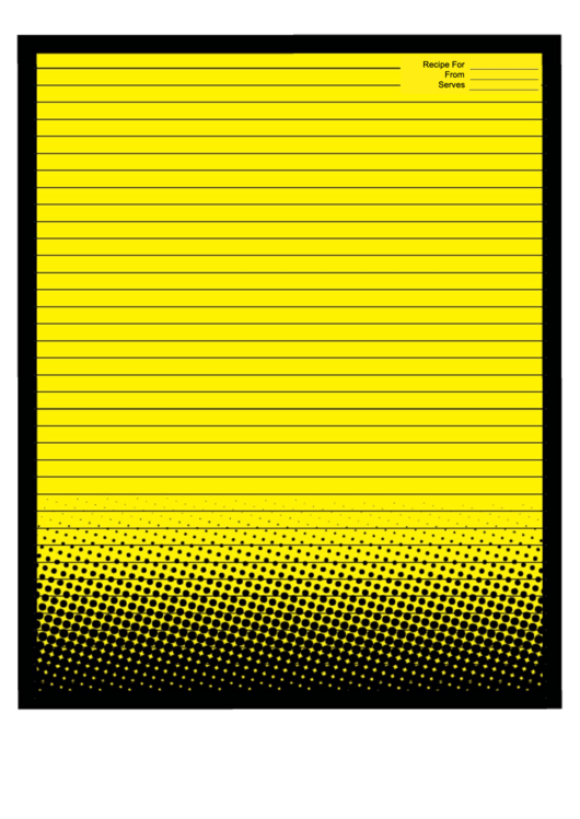 Yellow Gradient Dots Recipe Card 8x10 Printable pdf