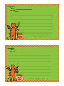 Halloween 4x6 Recipe Card Template