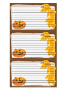 Brown Jack-o-lanterns Recipe Card Template