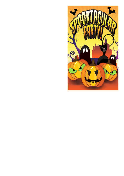 Halloween Spooktacular Party Card Template Printable pdf