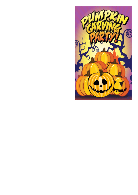 Halloween Pumpkin Carving Party Card Template Printable pdf
