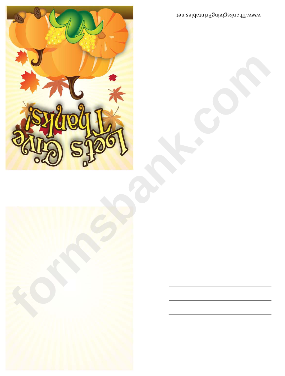 Give Thanks Thanksgiving Card Template