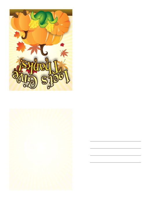 Give Thanks Thanksgiving Card Template Printable pdf