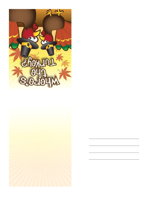 Thanksgiving Funny Turkey Card Template Printable pdf