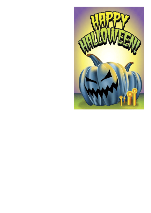 Halloween Blue Jack O Lantern Card Template