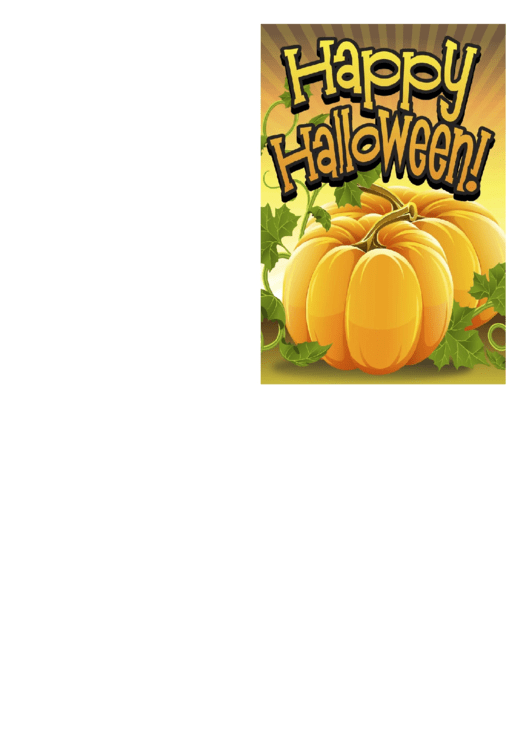 Halloween Orange Pumpkin Card Template