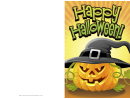Halloween Jack-O-Lantern Witch Card Template Printable pdf
