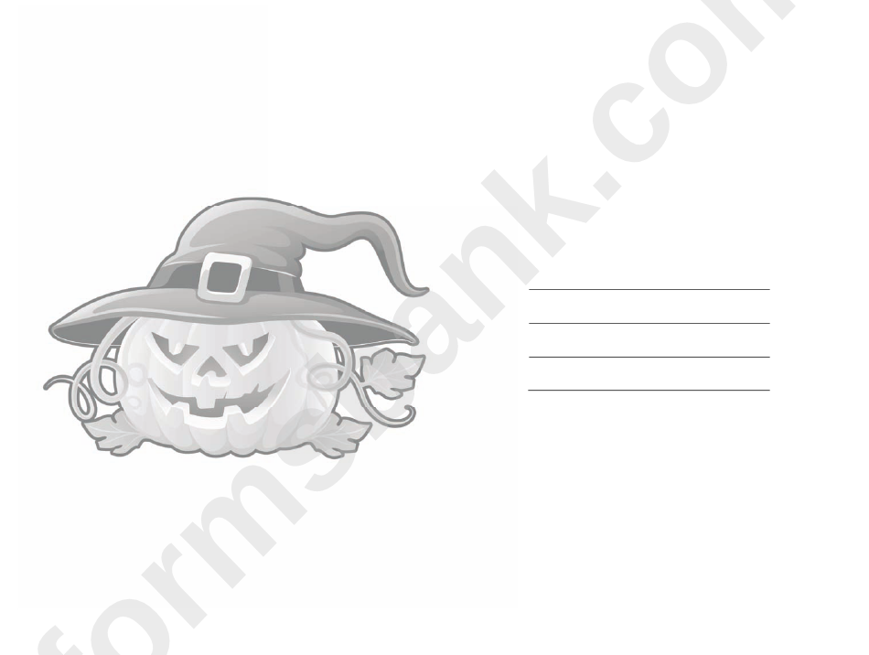 Halloween Jack-O-Lantern Witch Card Template