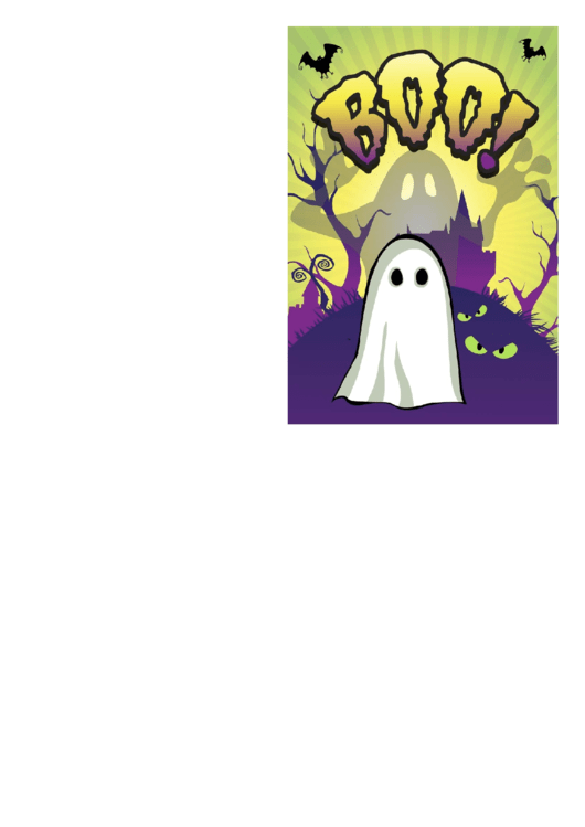 Halloween Boo Ghosts Card Template Printable pdf