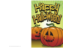 Halloween Two Jack-o-lanterns Card Template