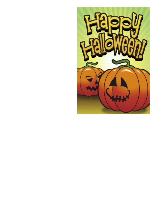 Halloween Two Jack-O-Lanterns Card Template Printable pdf