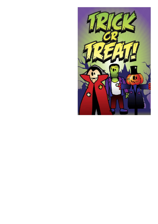 Halloween Trick Or Treat Vampire Card Template Printable pdf