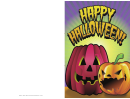 Halloween Jack O Lantern Card Template