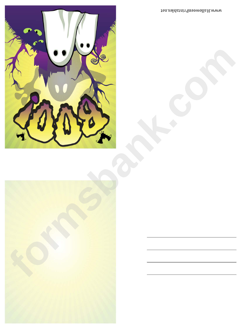 Halloween Boo Ghosts Small Card Template