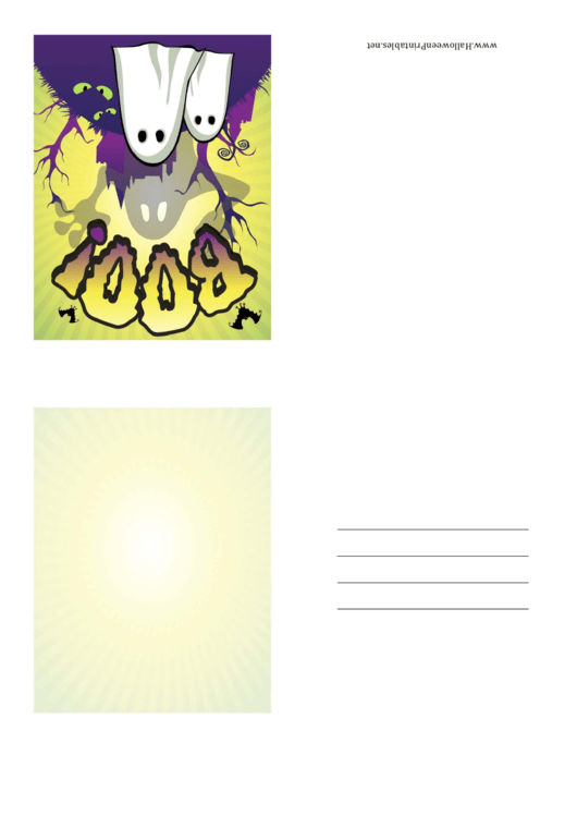 Halloween Boo Ghosts Small Card Template Printable pdf