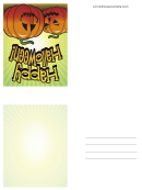 Halloween Two Jack O Lanterns Small Card Template