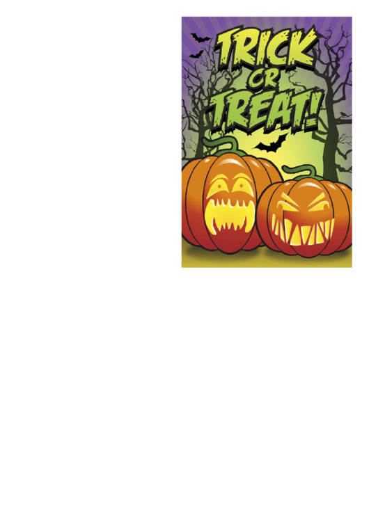 Halloween Trick Or Treat Card Template Printable pdf
