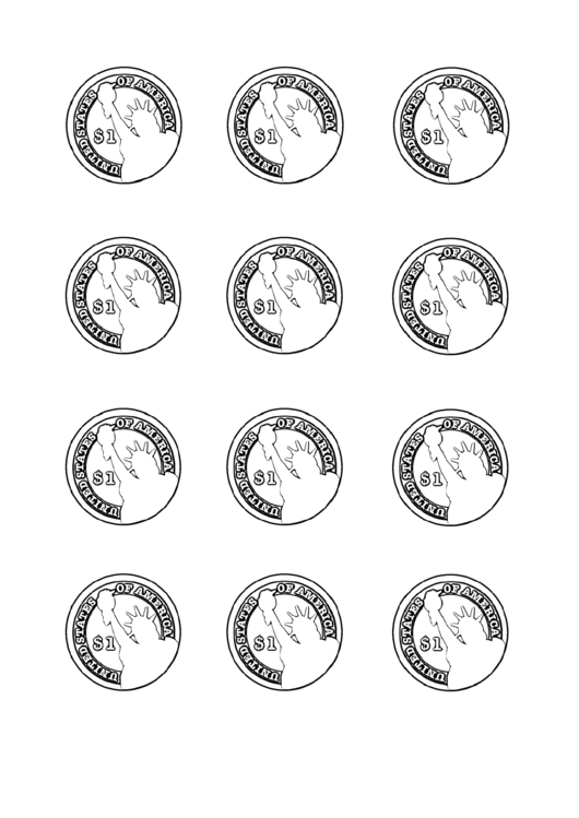 One Dollar Coin Templates Printable pdf