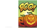 Halloween Boo Jack-O-Lantern Card Template Printable pdf