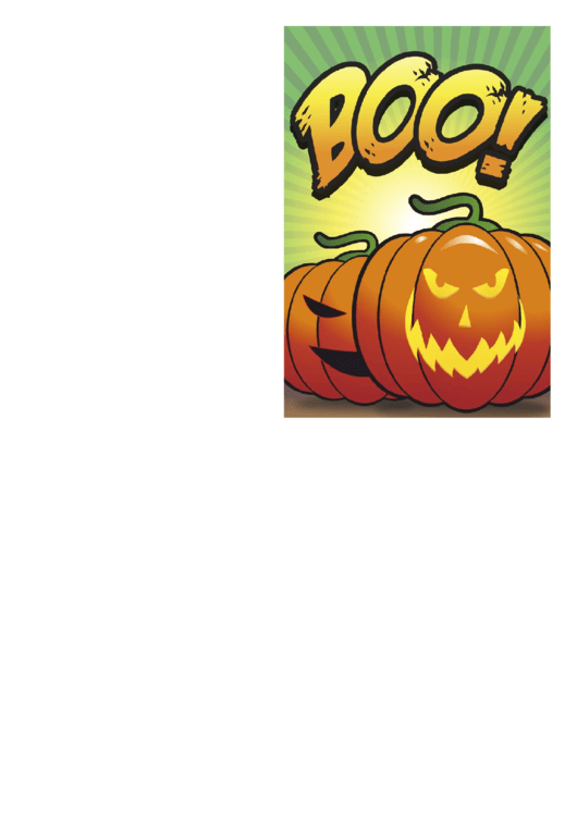 Halloween Boo Jack-O-Lantern Card Template Printable pdf